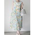 Calico Sleeveless Round Neck Print Dress