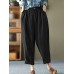 Leisure Solid Cotton Pocket Casual Cotton Pants